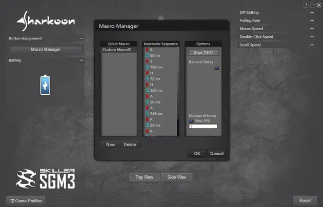 Sharkoon Wireless Gaming Mouse - Macro Manager 3