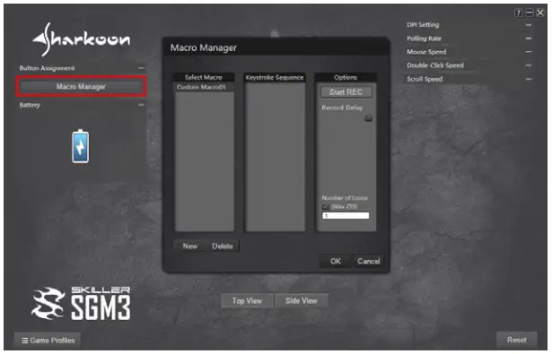 Sharkoon Wireless Gaming Mouse - Macro Manager