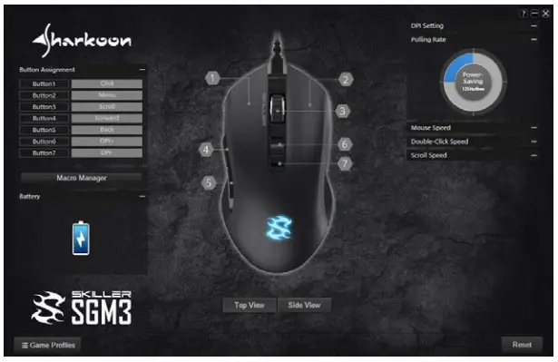 Sharkoon Wireless Gaming Mouse - Polling Rate 2