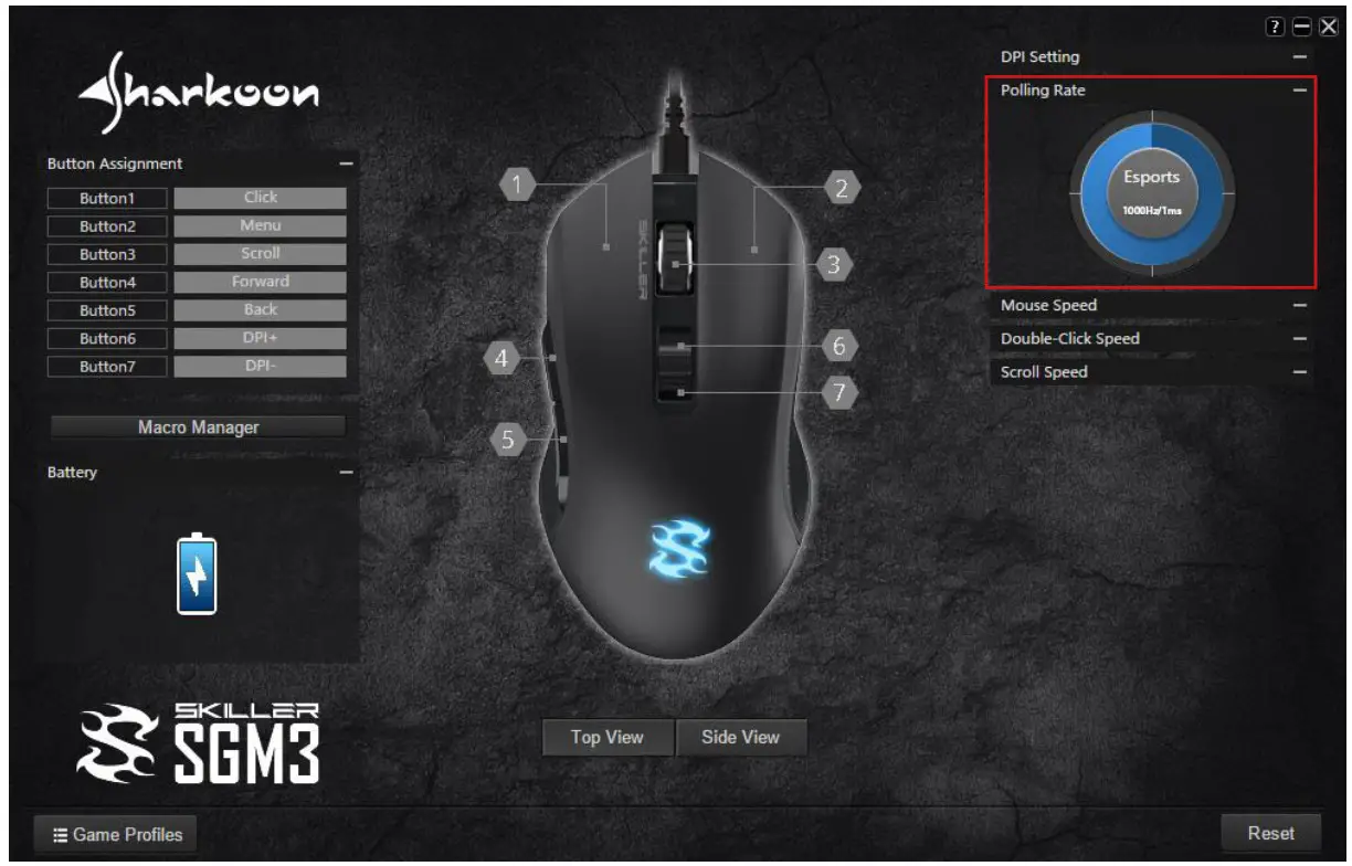 Sharkoon Wireless Gaming Mouse - Polling Rate