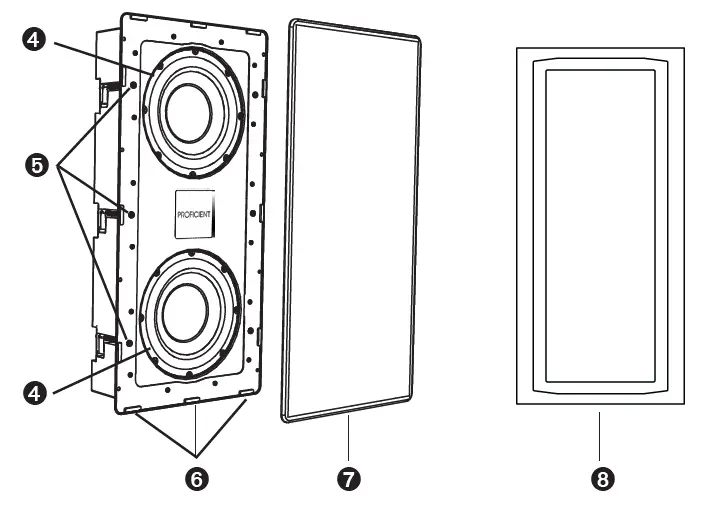PROFICIENT PAS-HRSIW8-CAB High Resolution Series In Wall Subwoofer fig 3
