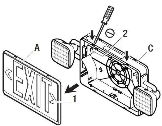 Commercial Electric EECLEDRGMVRHC Dual Color LED Exit Emergency Light Remote Capable -Figure 2