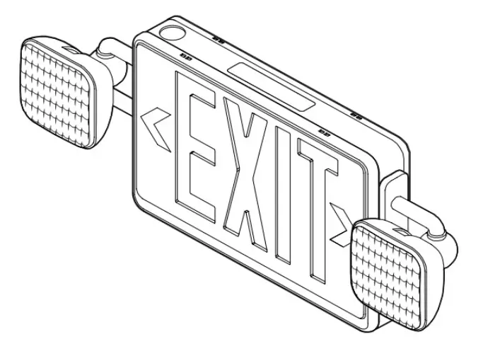 Commercial Electric EECLEDRGMVRHC Dual Color LED Exit Emergency Light Remote Capable