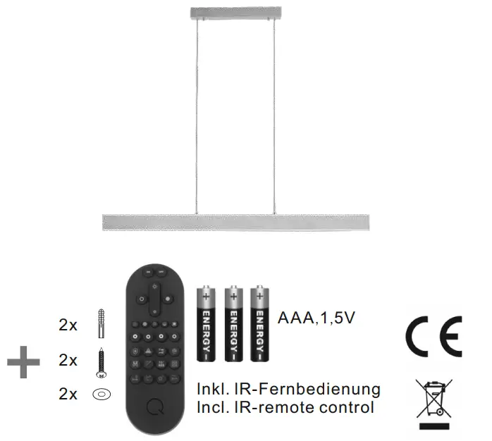 Paul Neuhaus 2440 95 Q ADRIANA Pendant Light LED Aluminium - fig 1