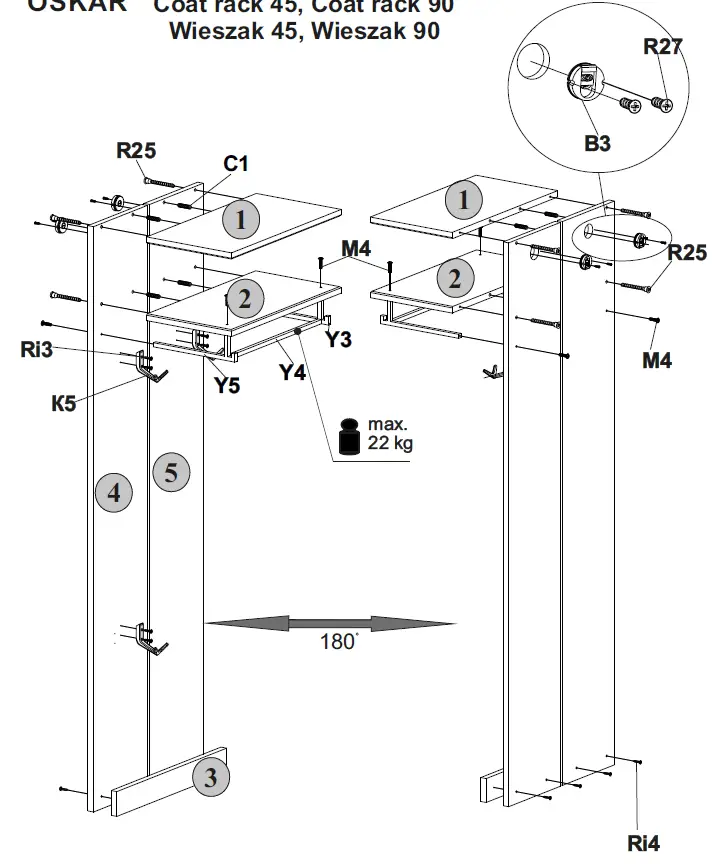 JAGGER АН-018.57.00.00 Coat Rack 3