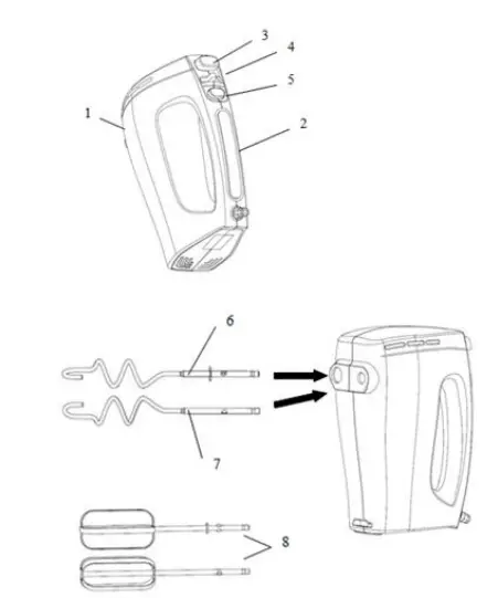 BROCK-Electronics-HM-3001-WH-Hand-Mixer-fig-1