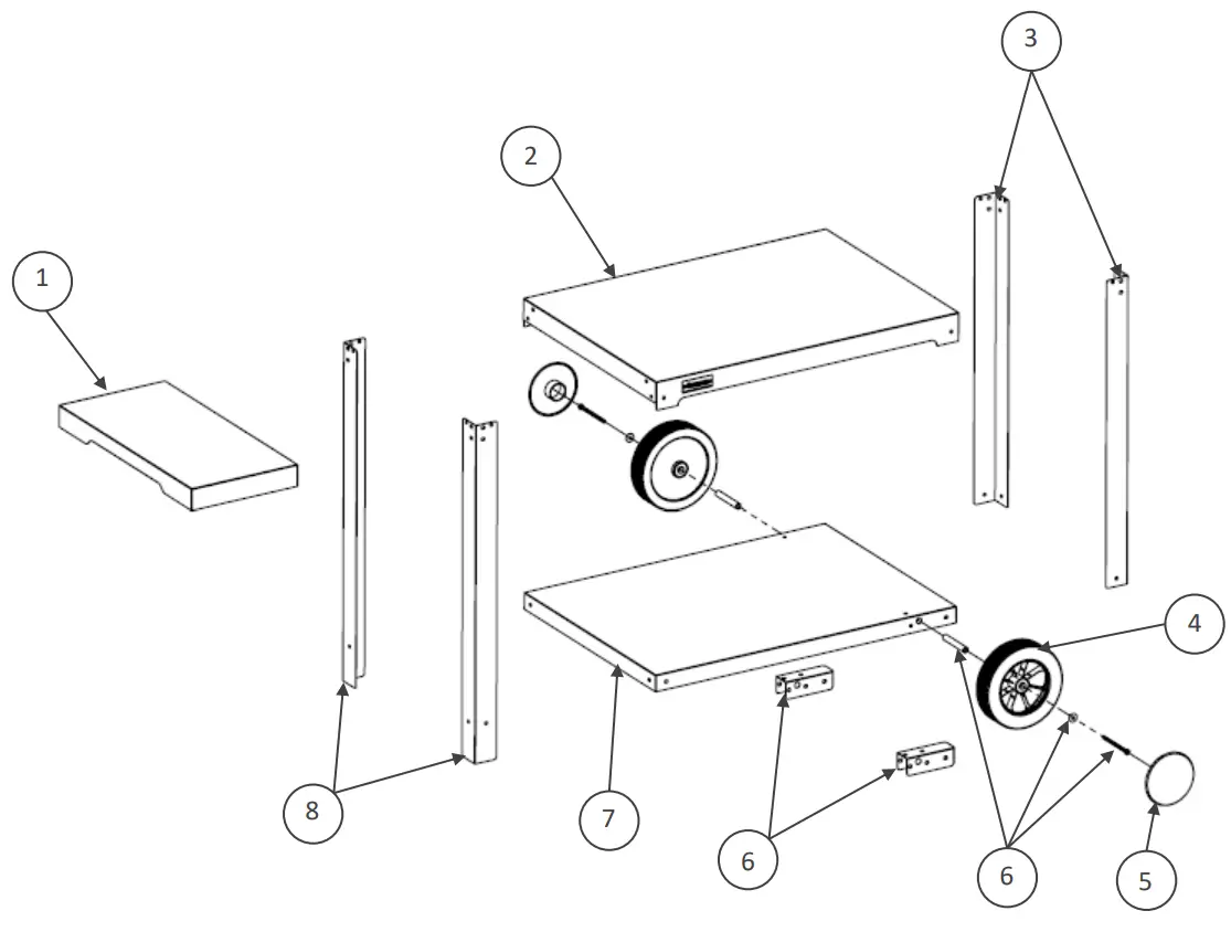LE MARQUIER DVPE13 DVPI Vintage Pure Trolley - Supplied parts