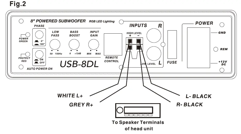 SOUNDSTREAM USB-8DL 8 Inch Subwoofer Ativo 3