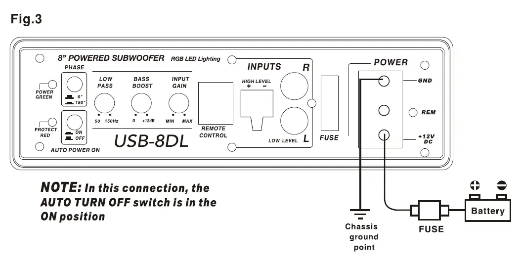SOUNDSTREAM USB-8DL 8 Inch Subwoofer Ativo 4