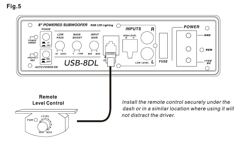 SOUNDSTREAM USB-8DL 8 Inch Subwoofer Ativo 6