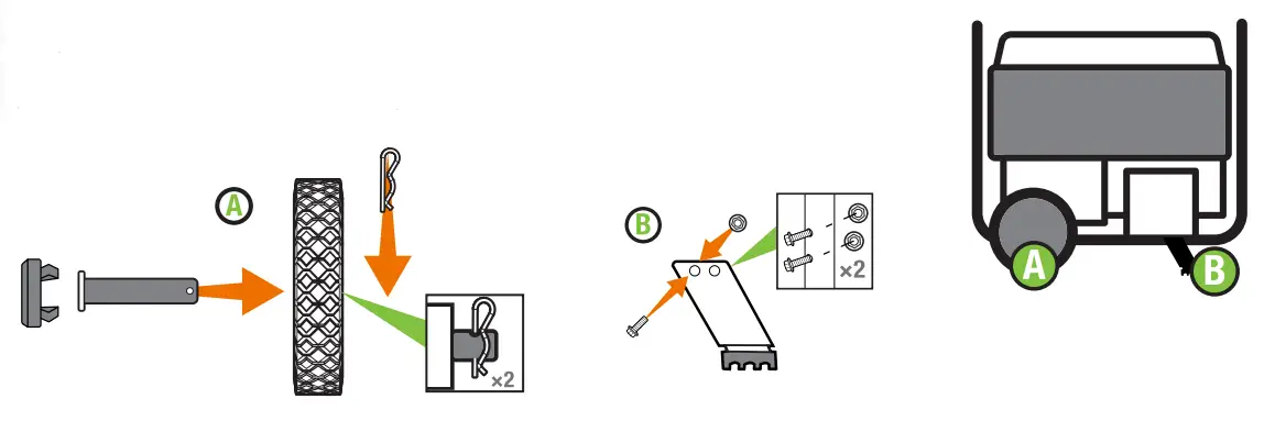 CHAMPION Portable Generator - Attach wheel kit.