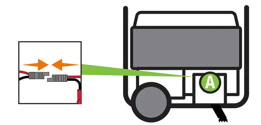CHAMPION Portable Generator - Connect the battery.