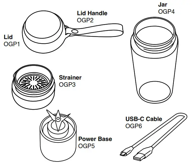 nuwave 28401 Portable Rechargeable Self-Cleaning On-The-Go Blender - PARTS & ACCESSORIES