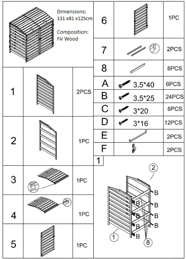 GAINSBOROUGH H204 Hinged Wheelie Bin Store
