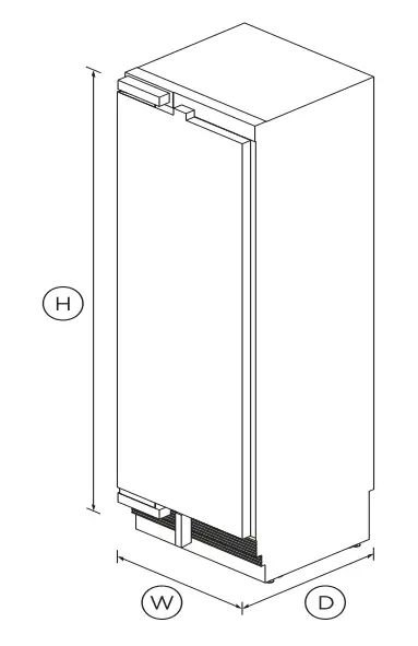 FISHER PAYKEL RS2484SLK1 Integrated Column Refrigerator, 24 Inch Dimension