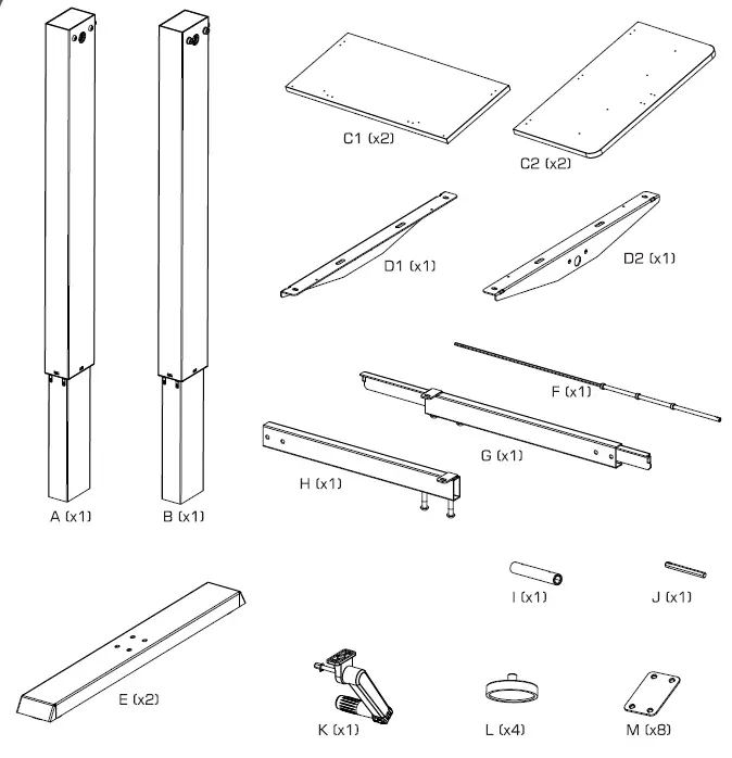 PrimeCables-Cab-PC-08368-Manual-Sit-Stand-Height-Adjustable-All-in-One-Standing-Desk-fig-1
