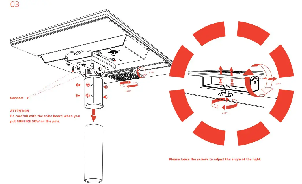 SOLTECH SUNLIKE 50W Solar LED Advanced Light - Installation 3
