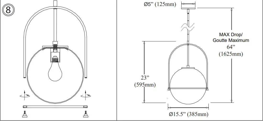 Dainolite PAO-161P Paola Black Modern-Contemporary Opal Glass Globe Pendant Light Installation Guide - How to use