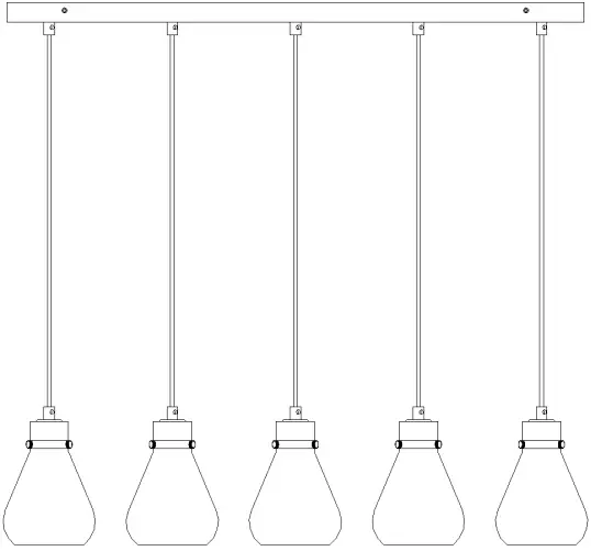 ZEVNI A04779 Shalna 5-Light Black Transitional Chandelier-FIG1