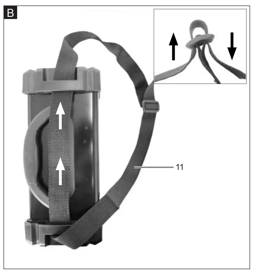 Fitting the carrying strap