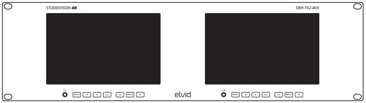 elvid SRM-7X2-4KH Dual 7 in. Rackmount Monitors