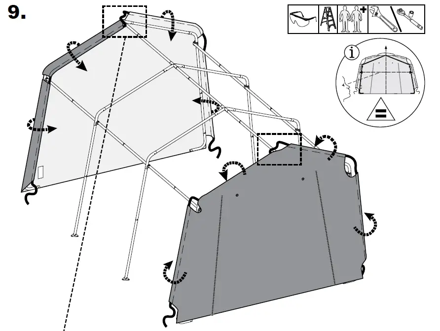 Scotts-70496-Storage-Shed-10-x-15-x 8’-Green-PeaK-18