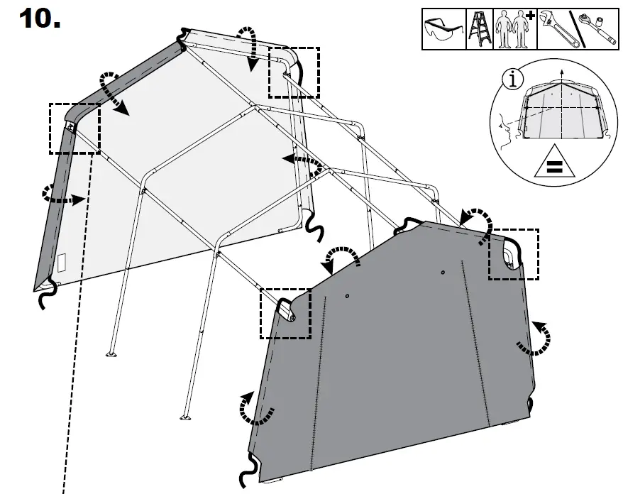 Scotts-70496-Storage-Shed-10-x-15-x 8’-Green-PeaK-20