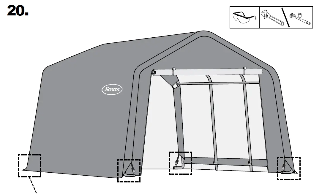 Scotts-70496-Storage-Shed-10-x-15-x 8’-Green-PeaK-46