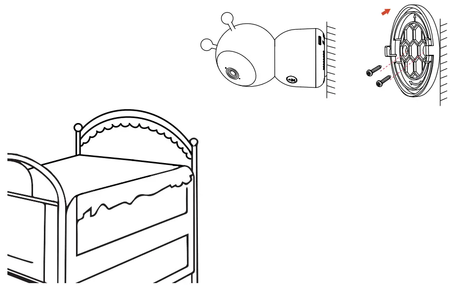 MEARI Baby 6S and 1M Baby Monitor Camera - mounting bracket