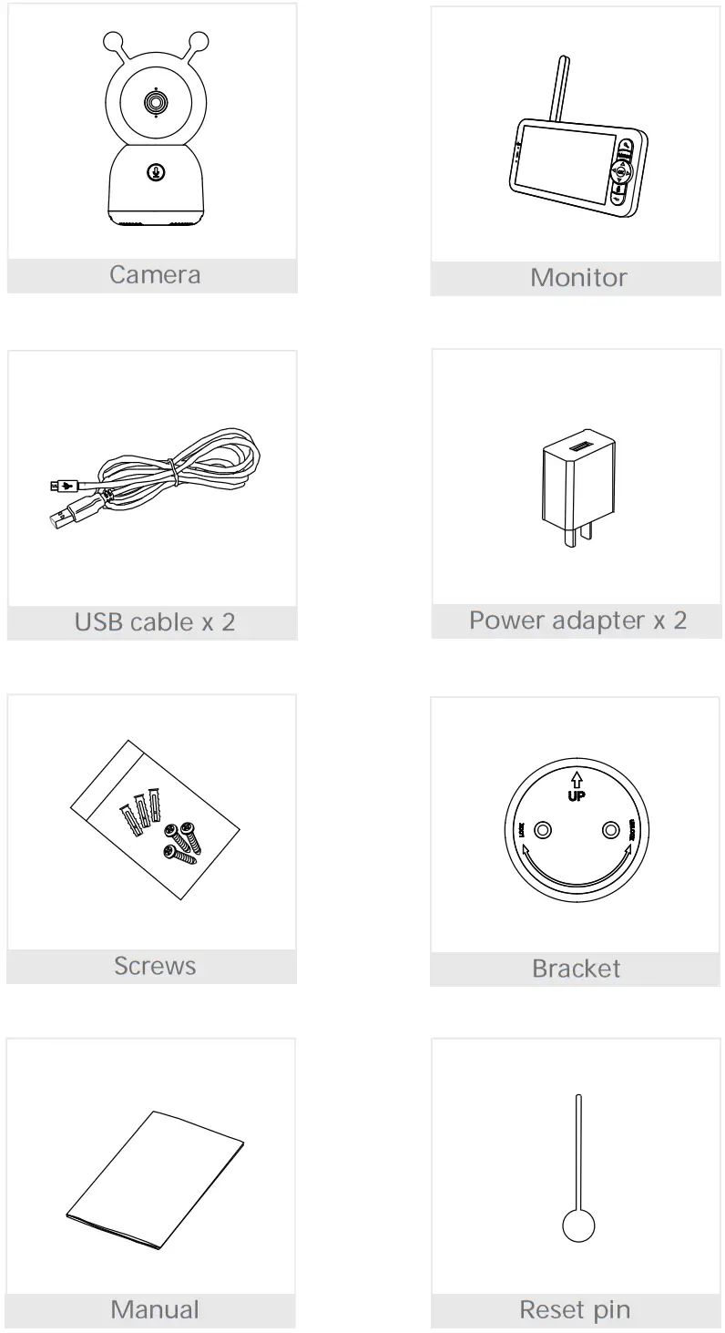 MEARI Baby 6S and 1M Baby Monitor Camera - parts