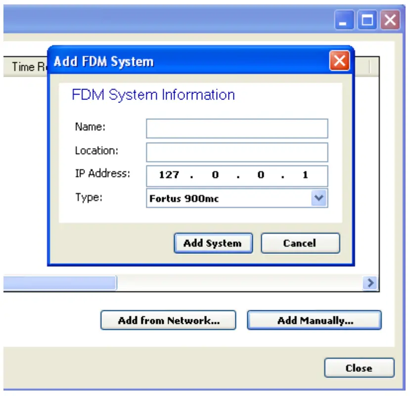 Creating a Network Connection to an FDM System