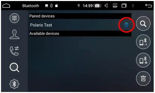 POLARIS GPS Android Unit - Bluetooth symbol