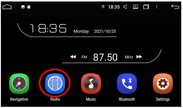 POLARIS GPS Android Unit - Radio Presets 1