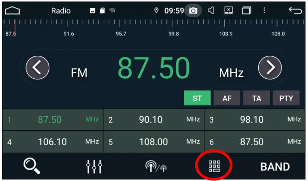 POLARIS GPS Android Unit - Radio Presets 2