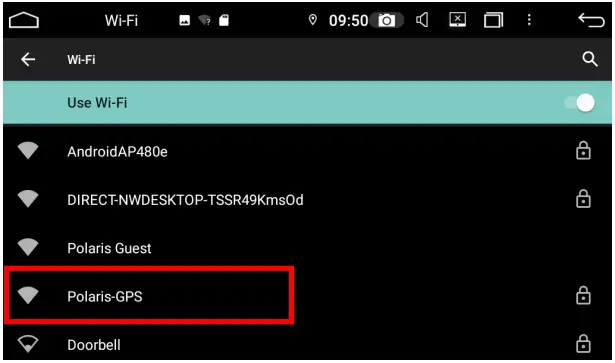 POLARIS GPS Android Unit - connect Wi Fi 4