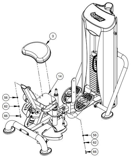 HOIST HD 3800 Inner Outer Thigh Fitness -FRAME ASSEMBLY 12