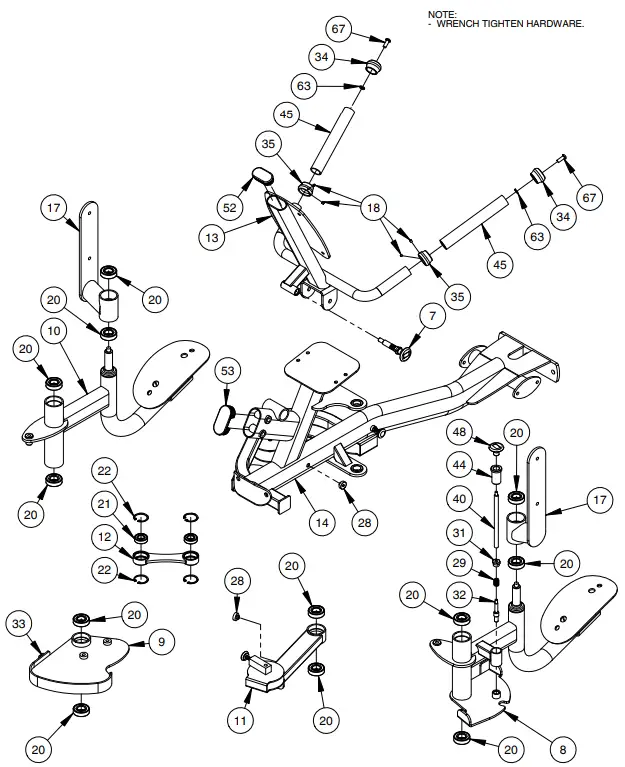 HOIST HD 3800 Inner Outer Thigh Fitness -FRAME ASSEMBLY 15
