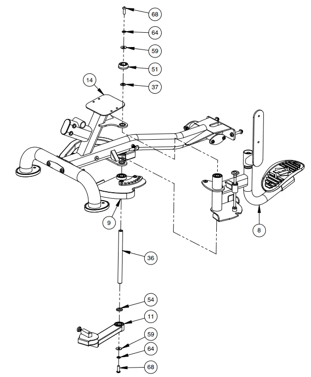 HOIST HD 3800 Inner Outer Thigh Fitness -FRAME ASSEMBLY 7