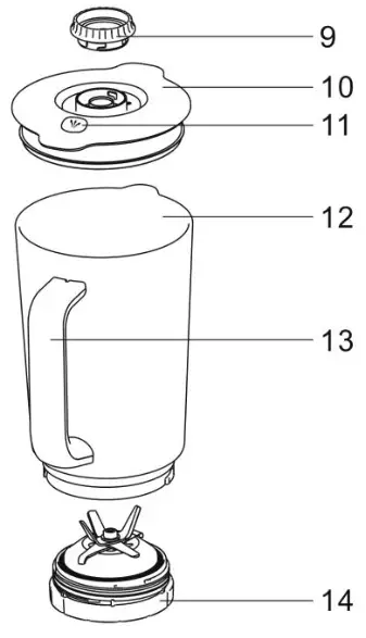 anko Vacuum Blender 404201 - PARTS AND FEATURES 1