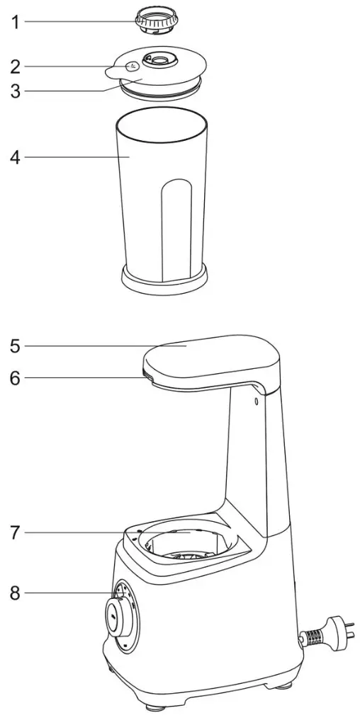 anko Vacuum Blender 404201 - PARTS AND FEATURES