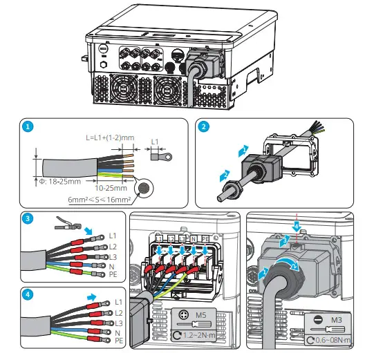 GOODWE SDT G2 Series GW8KAU- Connecting the AC