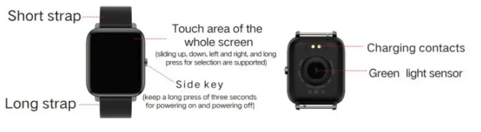 RG P22B TouchTime Square SmartWatch fig1