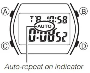 CASIO Watch QW-3294 - auto-repeat on and off