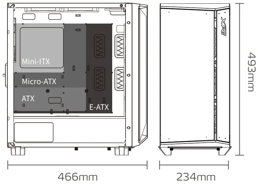 XPG 053 Cruiser Super Mid Tower Chassis - fig1