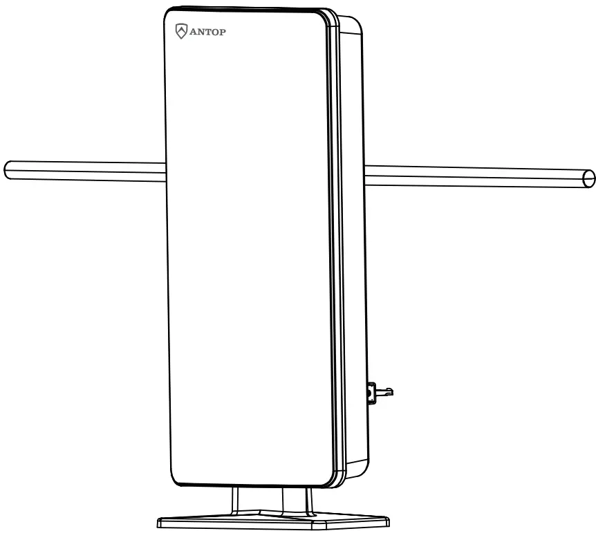 ANTOP AT 800SBS Smart Boost Amplified Flat Panel HDTV and FM Atenna Outdoor and Indoor