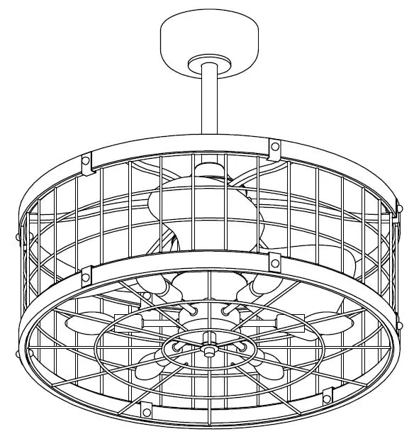 WAREHOUSE DW01W10 25 Inch Ceiling Fan