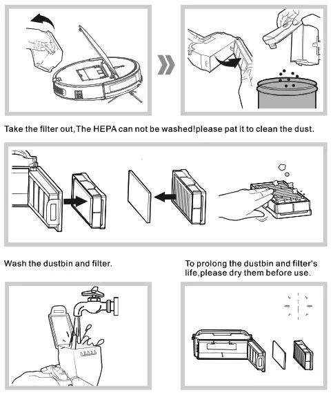 HONGJINGYANG B-X5 Multifunctional Robotic Vacuum Cleaner- Dustbin