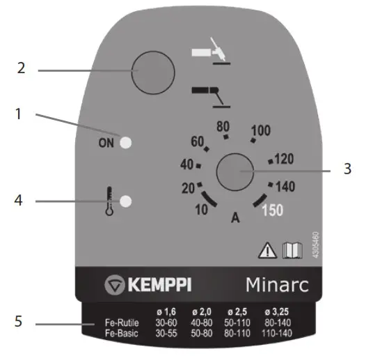 KEMPPI Minarc 150 Welding Machine - OPERATING FUNCTIONS