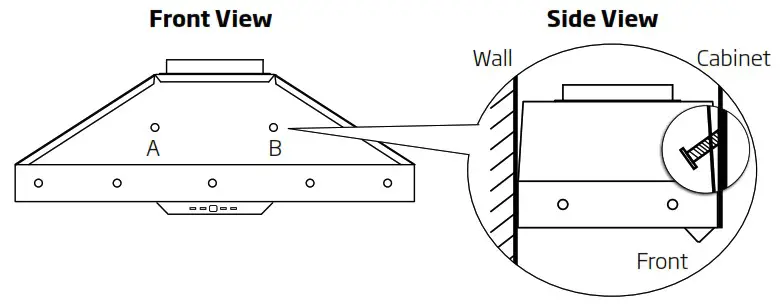 schweigen EV 6UCQS Rangehood - MOUNTING POINTS
