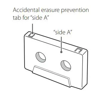 TASCAM CD Player Cassette Deck Owner’s Manual - Accidental erasure prevention tabs
